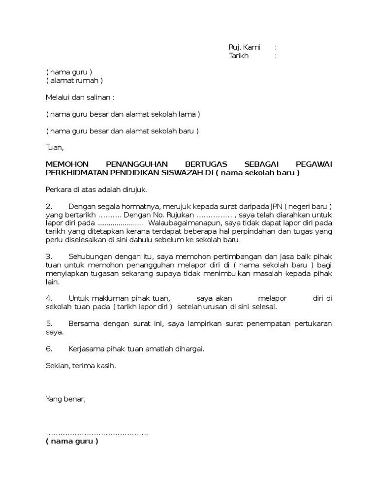Contoh Surat Penangguhan Pdf