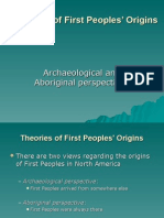 Theories of First Peoples' Origins: Archaeological and Aboriginal Perspectives