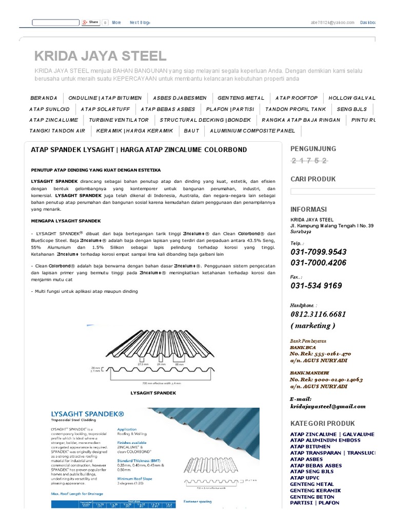 Brosur Atap Spandek Lysaght Brosur Atap Spandek Lysaght