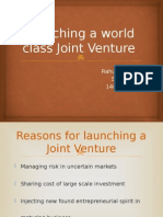 Launching A World Class Joint Venture: Rahul Bansal Section-E 140102100