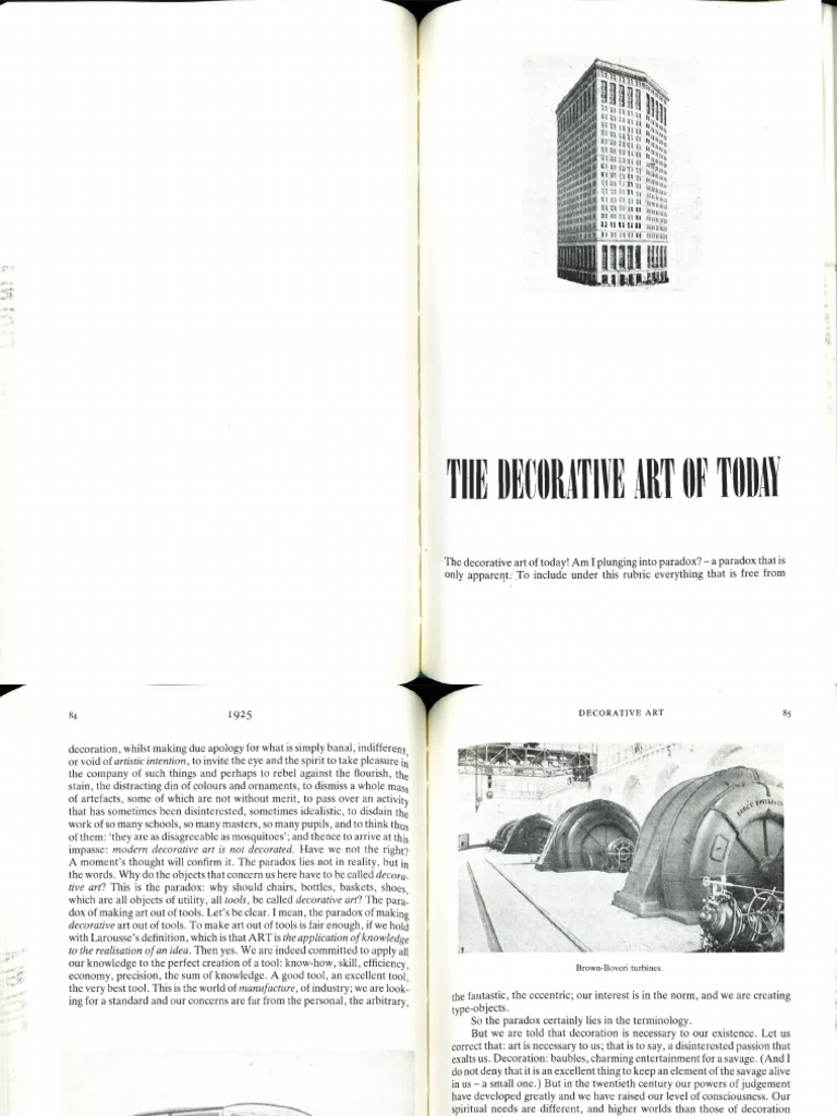 Le Corbusier The Decorative Art Of Today