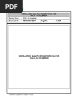 Installation Qualification Protocol For Walk - in Incubator System Name: Walk - in Incubator Document No.: NECPL/IQ/11220I/1 Page No.: 1 of 25