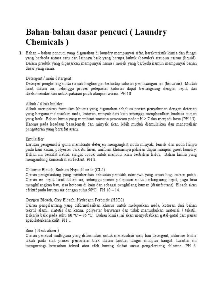 Chemical Laundry Pdf