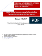 Los Rankings y La Facultad de Ciencias Económicas de La Universidad de San Marcos (Perú) - Octavio Suarez