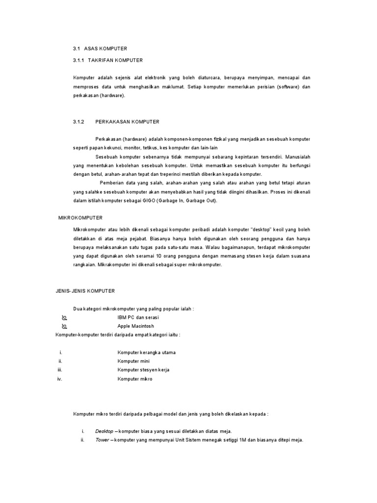 Nota Komputer | PDF