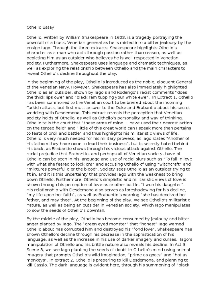 othello essay on iago