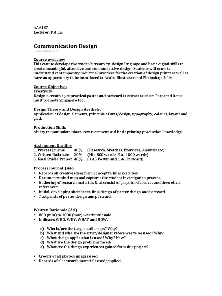Nie 2015 Communication Design | PDF | Poster | Design