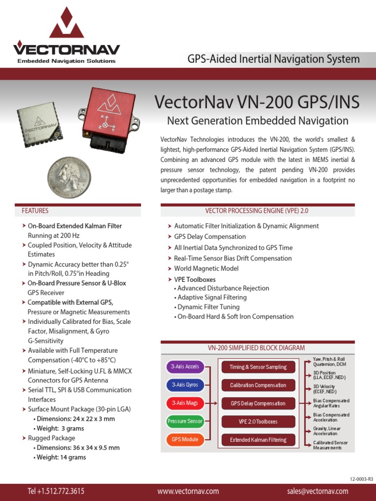 VN 200 Product Brief1, GPS Aided Inertial Navigation System PDF