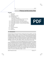 Unit 4 Primary and Secondary Data: Structure