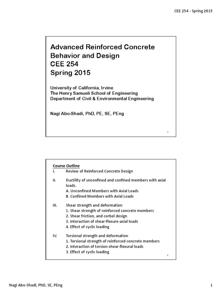 Advanced Reinforced Concrete Design | PDF | Strength Of Materials ...