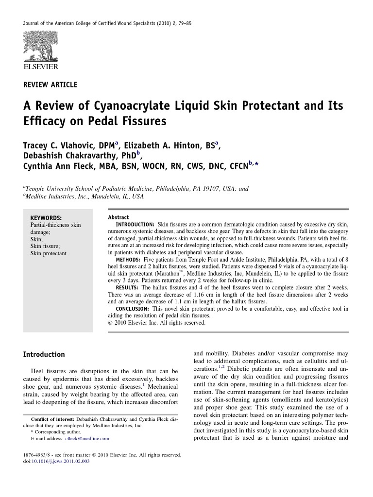 A Review of Cyanoacrylate Liquid Skin Protectant and Its Wound Polymers
