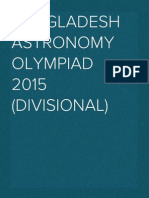 Bangladesh Astronomy Olympiad 2015 (Divisional)