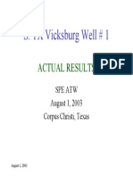 S. TX Vicksburg Well # 1: Actual Results