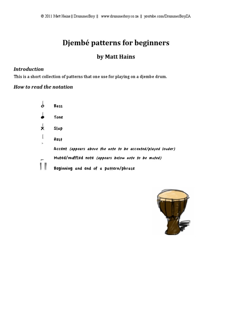 Djembe patterns for beginners Matt Hains.pdf
