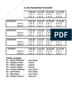 Campus Life B-Ball Spring 2015 Schedule