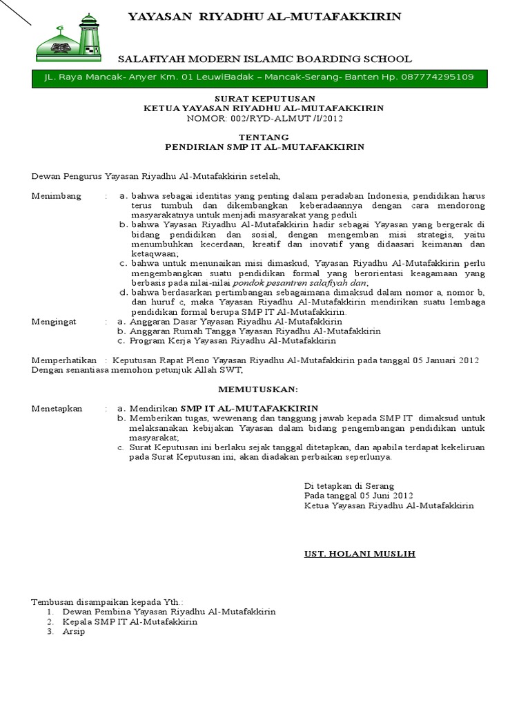 Bentuk dan Nama Sekolah 3.