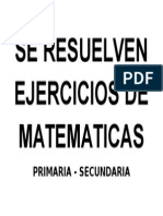 Se Resuelven Ejercicios de Matematicas