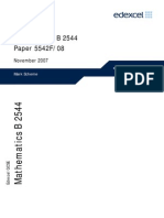 Edexcel GCSE Mathematics B 2544 Paper 5542F/08 November 2007 Mark Scheme