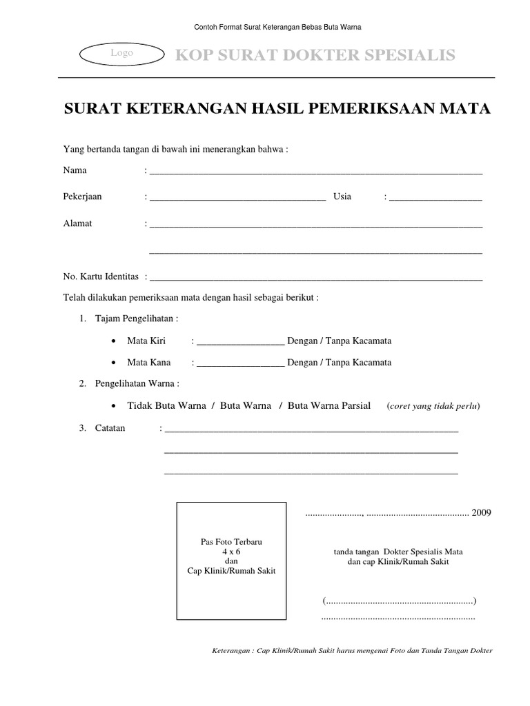 Keterangan Bebas Buta Warna Pdf