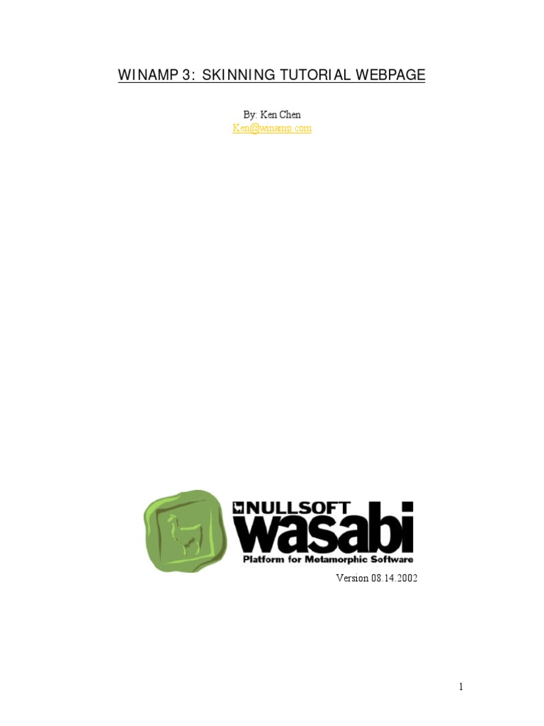 Winamp 3 Skinning Tutorial Guide | PDF