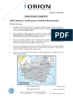 OEQ ASX JORC Inferred Coal Resource of 4.6 Million Tonnes at Berau Project PDF