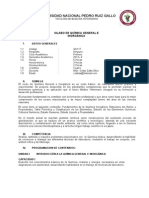 Silabo Quimica General e Inorgánica - MED VET - 2013 II