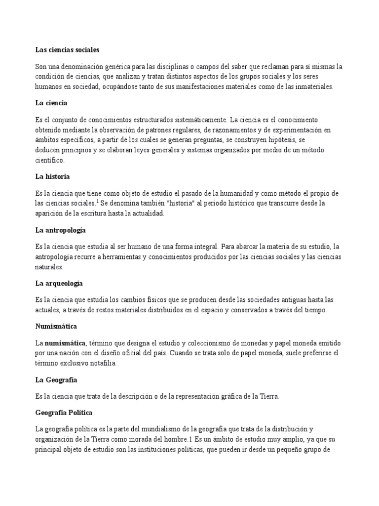 Lac Ciencias Sociales y Sus Ramas Ciencias Sociales