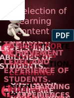 Curriculem Development (Selection of Learning Content)