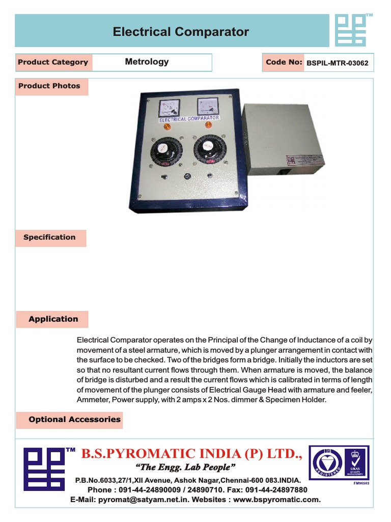 Measuring Surface Variations Electrically An Overview of the Electrical Comparator Device PDF