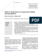 Effect of Acupressure On Nausea and Vomiting During Pregnancy