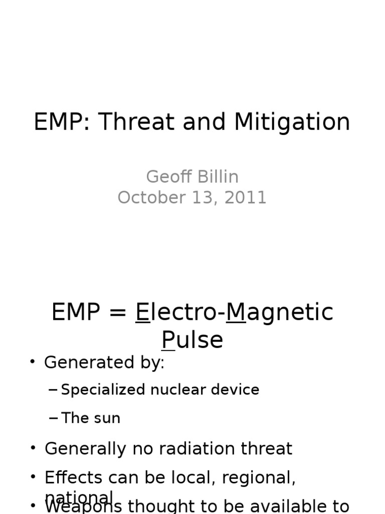 EMP Threats and Mitigation Strategies | PDF