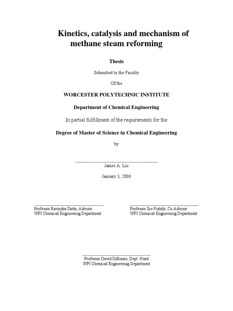 Kinetics of Methane Steam Reforming | PDF | Fuel Cell | Solid Oxide ...