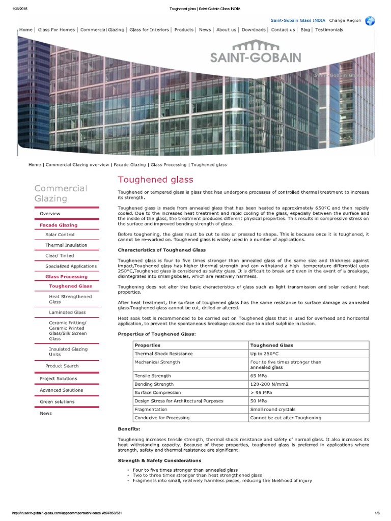 Toughened Glass SaintGobain Glass INDIA PDF