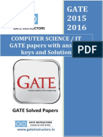 Previous GATE Paper With Answer Keys and Solutions - Computer Science Cs/it
