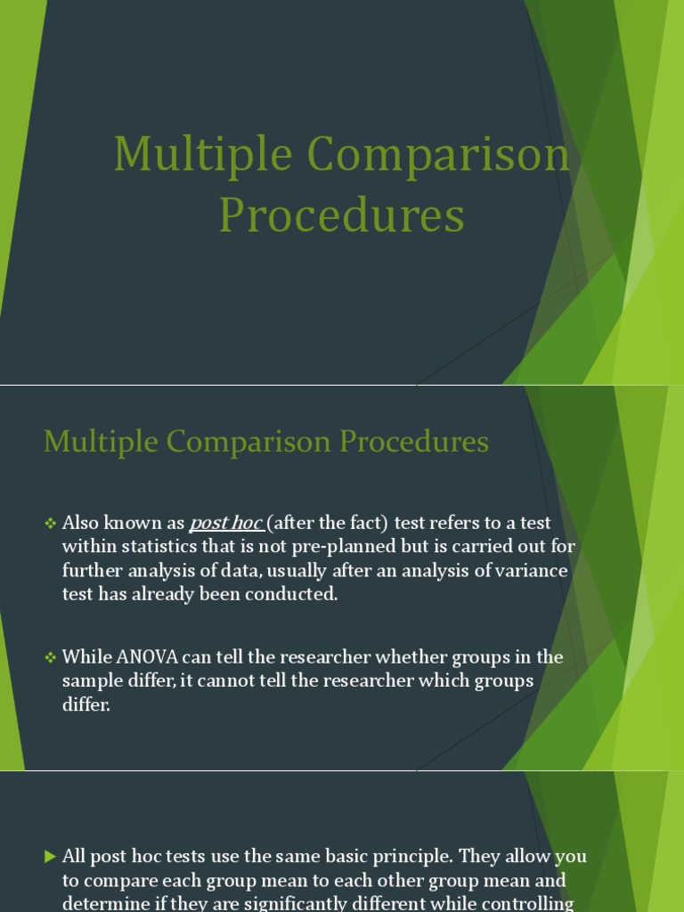 Multiple Comparison Procedures | Multiple Comparisons Problem ...