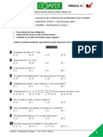 Mate.info.Ro.3263 Subiecte Comper - Matematica - Ianuarie 2015 - Clasa a I-A