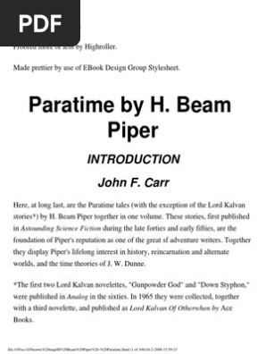 Piper H Beam Paratime Pdf