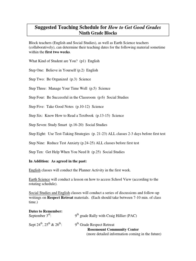 suggested-teaching-schedule-for-how-to-get-good-grades-ninth-grade