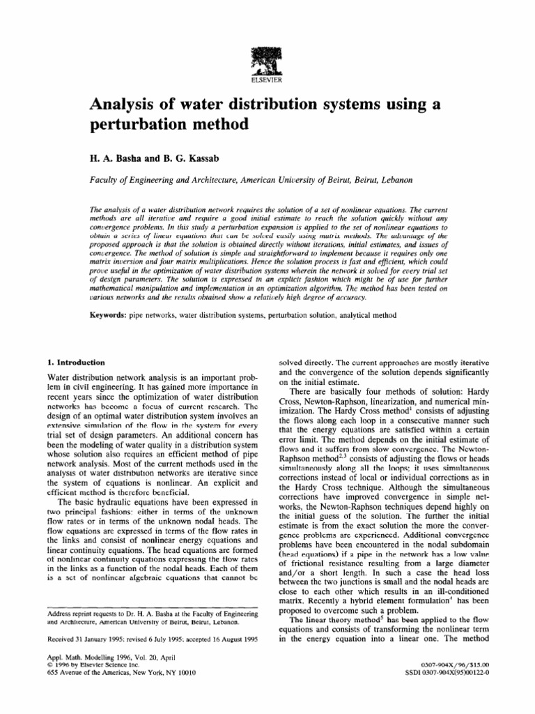 Perturbation Method for Water Flow Analysis | PDF | Matrix (Mathematics ...
