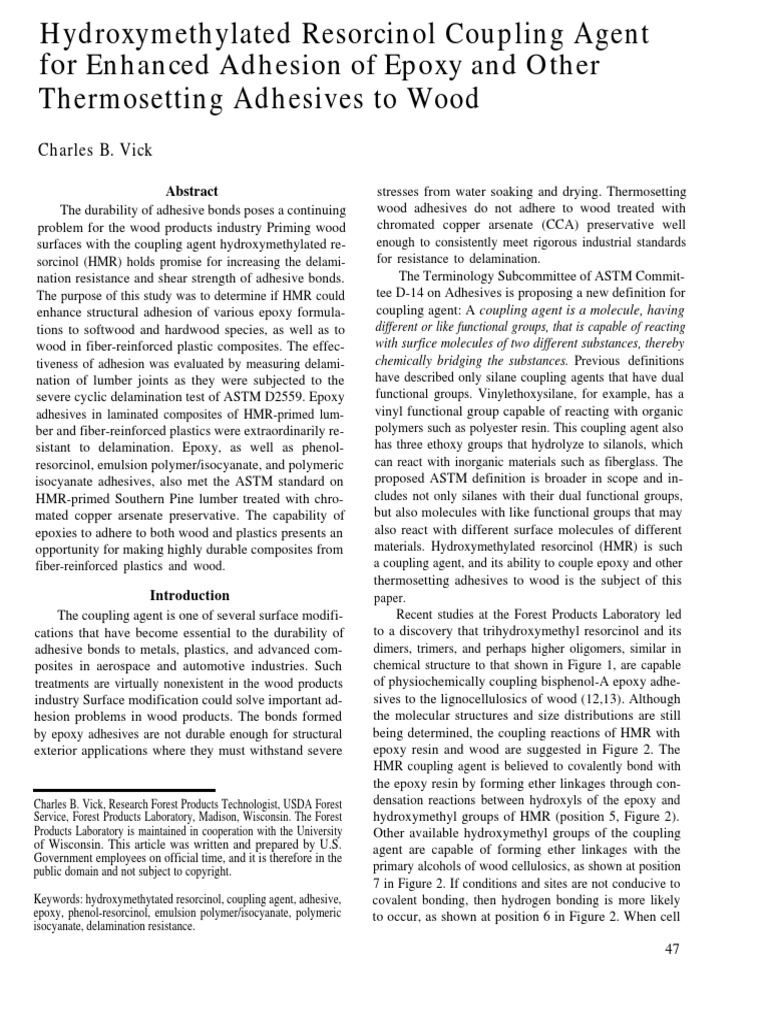 Hydroxymethylated Resorcinol Coupling Agent PDF Adhesive Epoxy