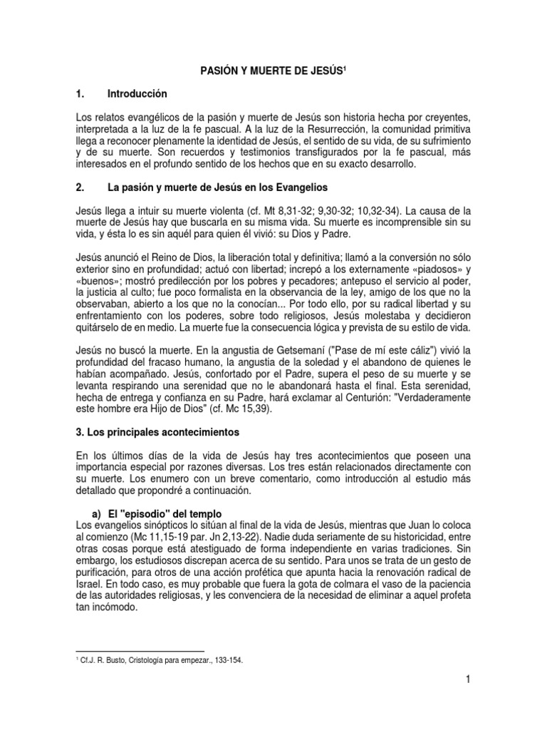 Resumen de la Pasión y Muerte de Jesús | PDF | La resurrección de Jesús ...