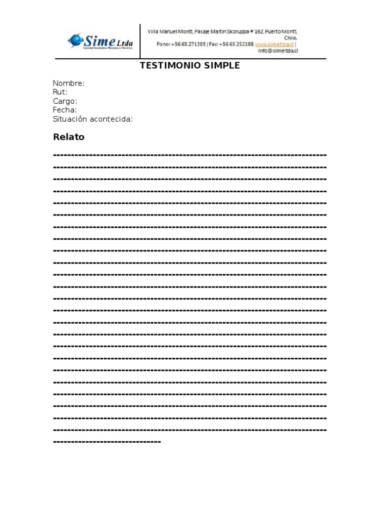 Formato de Testimonio | PDF