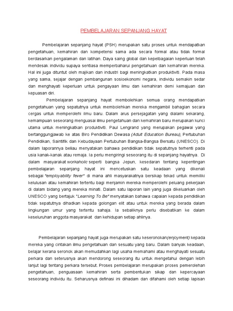 Pembelajaran Sepanjang Hayat Pdf