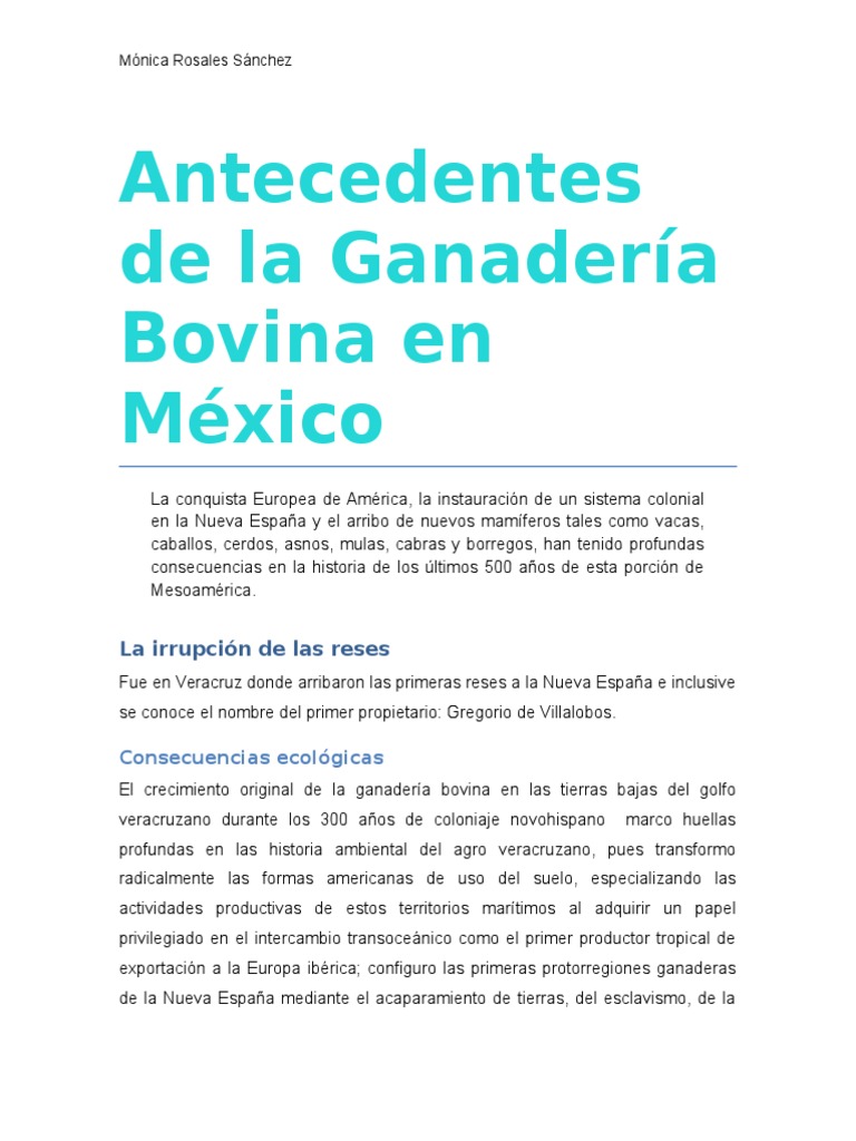 Antecedentes de La Ganadería Bovina en México Reto 4