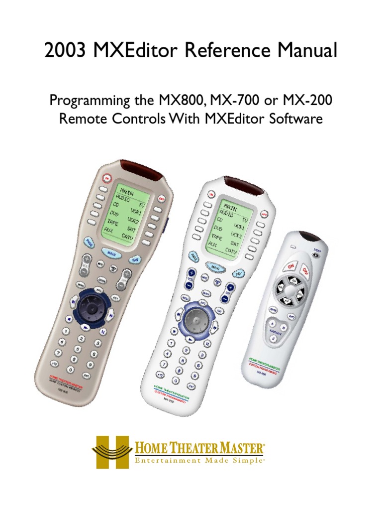 2003 Mxeditor Reference Manual: Programming The Mx800, Mx-700 or Mx-200 ...