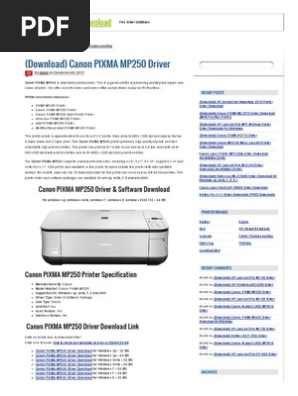 Service Tool For Canon Mp250 Mac