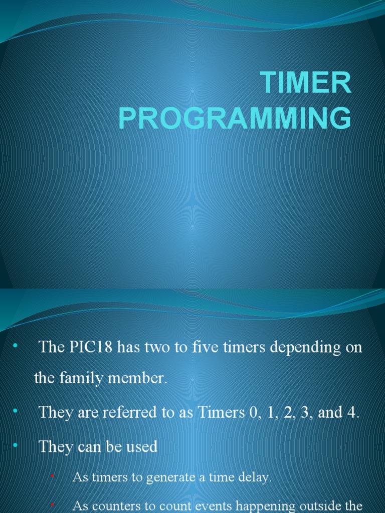 Timer0 Programming for PIC18 Microcontrollers | PDF | Computer Hardware ...