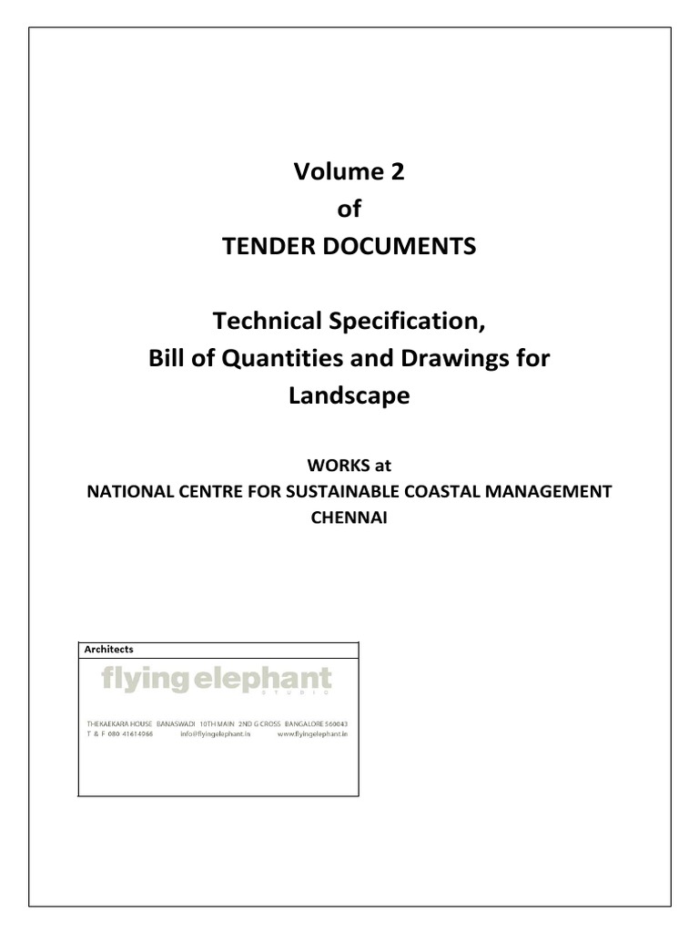 Vol. 2BoQ, Tech. Spec. & DrawingsLandscape and IrrigationNCSCM PDF