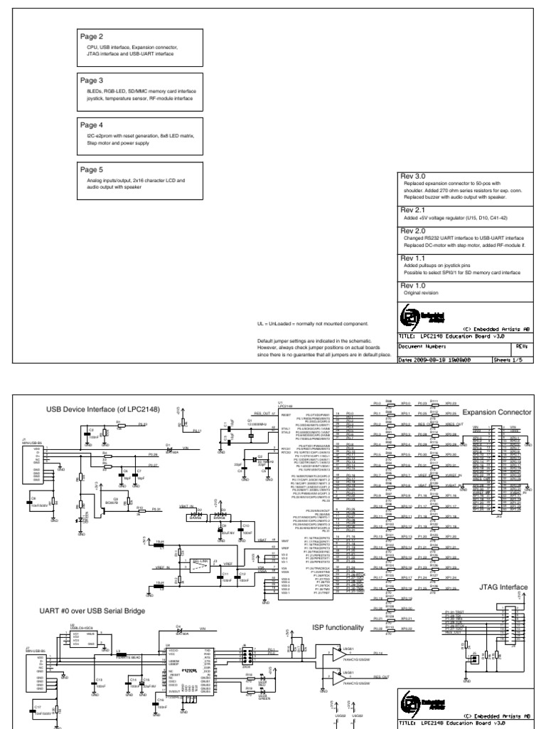 Edu Lpc2148 BaseboardSchematic v3 0 | PDF | Digital Electronics ...