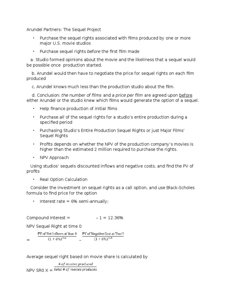 Arundel partners case solution npv picture